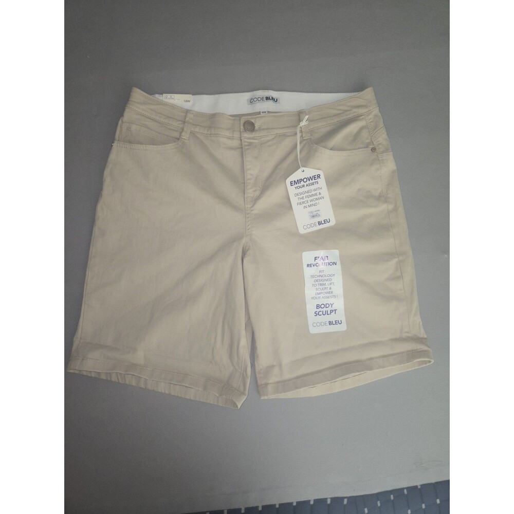 Code Bleu F'AB Revolution Body Sculpt Bermuda Shorts Women's 18W Tan NWT